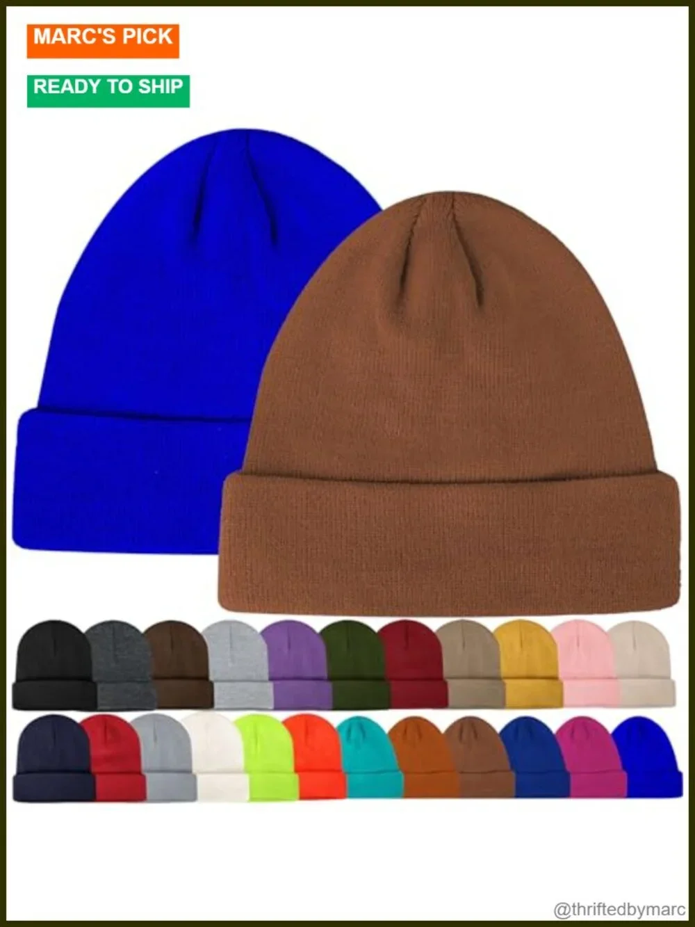 2 Pack Unisex Warm Knit Skullies Beanies Soft Ski Caps